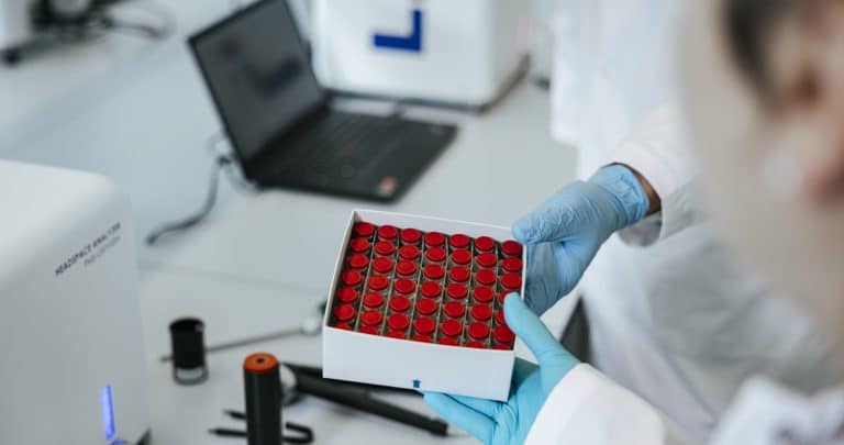 A LIGHTHOUSE scientist preparing samples for headspace measurements